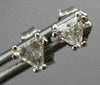ESTATE .29CT DIAMOND 14KT WHITE GOLD 3D CLASSIC TRILLION STUD EARRINGS #25350