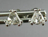 ESTATE .29CT DIAMOND 14KT WHITE GOLD 3D CLASSIC TRILLION STUD EARRINGS #25350