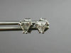 ESTATE .29CT DIAMOND 14KT WHITE GOLD 3D CLASSIC TRILLION STUD EARRINGS #25350