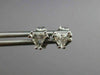ESTATE .29CT DIAMOND 14KT WHITE GOLD 3D CLASSIC TRILLION STUD EARRINGS #25350