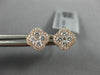 ESTATE .46CT DIAMOND 18KT ROSE GOLD 3D CLASSIC FLOWER SQUARE HALO STUD EARRINGS