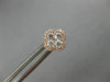 ESTATE .46CT DIAMOND 18KT ROSE GOLD 3D CLASSIC FLOWER SQUARE HALO STUD EARRINGS