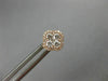 ESTATE .46CT DIAMOND 18KT ROSE GOLD 3D CLASSIC FLOWER SQUARE HALO STUD EARRINGS