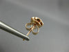 ESTATE .46CT DIAMOND 18KT ROSE GOLD 3D CLASSIC FLOWER SQUARE HALO STUD EARRINGS