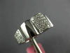 ESTATE WIDE .57CT DIAMOND 18KT WHITE GOLD 3D MULTI ROW PAVE FLOWER LOVE RING