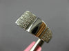 ESTATE WIDE .57CT DIAMOND 18KT WHITE GOLD 3D MULTI ROW PAVE FLOWER LOVE RING