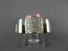 ESTATE WIDE .57CT DIAMOND 18KT WHITE GOLD 3D MULTI ROW PAVE FLOWER LOVE RING