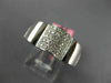 ESTATE WIDE .57CT DIAMOND 18KT WHITE GOLD 3D MULTI ROW PAVE FLOWER LOVE RING
