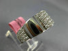 ESTATE WIDE .57CT DIAMOND 18KT WHITE GOLD 3D MULTI ROW PAVE FLOWER LOVE RING