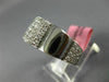 ESTATE WIDE .57CT DIAMOND 18KT WHITE GOLD 3D MULTI ROW PAVE FLOWER LOVE RING
