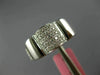ESTATE WIDE .57CT DIAMOND 18KT WHITE GOLD 3D MULTI ROW PAVE FLOWER LOVE RING
