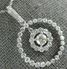 LARGE 1.25CT DIAMOND 14K WHITE GOLD 3D SOLITAIRE CIRCLE OF LIFE PENDANT #26525