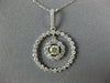 LARGE 1.25CT DIAMOND 14K WHITE GOLD 3D SOLITAIRE CIRCLE OF LIFE PENDANT #26525