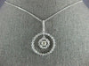 LARGE 1.25CT DIAMOND 14K WHITE GOLD 3D SOLITAIRE CIRCLE OF LIFE PENDANT #26525