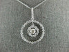 LARGE 1.25CT DIAMOND 14K WHITE GOLD 3D SOLITAIRE CIRCLE OF LIFE PENDANT #26525