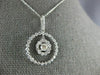 LARGE 1.25CT DIAMOND 14K WHITE GOLD 3D SOLITAIRE CIRCLE OF LIFE PENDANT #26525