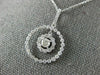 LARGE 1.25CT DIAMOND 14K WHITE GOLD 3D SOLITAIRE CIRCLE OF LIFE PENDANT #26525