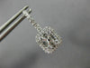 LARGE .86CT DIAMOND 18KT WHITE GOLD ROUND & BAGUETTE LEVERBACK HANGING EARRINGS