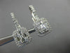 LARGE .86CT DIAMOND 18KT WHITE GOLD ROUND & BAGUETTE LEVERBACK HANGING EARRINGS
