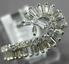 ESTATE .86CT DIAMOND 18KT WHITE GOLD 3D ROUND & BAGUETTE SWIRL SNAKE FUN RING