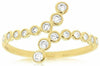 ESTATE WIDE .25CT DIAMOND 14KT YELLOW GOLD 3D BEZEL ETOILE CRISS CROSS FUN RING