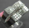 EXTRA LARGE 1.49CT DIAMOND 18KT WHITE GOLD 3D ROUND & PRINCESS ANNIVERSARY RING