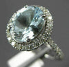 LARGE 2.60CT DIAMOND & AAA OVAL AQUAMARINE 14KT WHITE GOLD HALO ENGAGEMENT RING