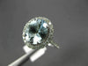 LARGE 2.60CT DIAMOND & AAA OVAL AQUAMARINE 14KT WHITE GOLD HALO ENGAGEMENT RING