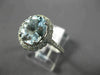 LARGE 2.60CT DIAMOND & AAA OVAL AQUAMARINE 14KT WHITE GOLD HALO ENGAGEMENT RING