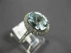 LARGE 2.60CT DIAMOND & AAA OVAL AQUAMARINE 14KT WHITE GOLD HALO ENGAGEMENT RING