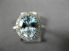 LARGE 2.60CT DIAMOND & AAA OVAL AQUAMARINE 14KT WHITE GOLD HALO ENGAGEMENT RING
