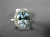 LARGE 2.60CT DIAMOND & AAA OVAL AQUAMARINE 14KT WHITE GOLD HALO ENGAGEMENT RING