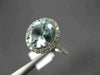 LARGE 2.60CT DIAMOND & AAA OVAL AQUAMARINE 14KT WHITE GOLD HALO ENGAGEMENT RING
