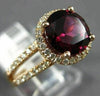 ESTATE WIDE 2.6CT DIAMOND & AAA RHODOLITE 14K ROSE GOLD FILIGREE ENGAGEMENT RING