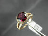 ESTATE WIDE 2.6CT DIAMOND & AAA RHODOLITE 14K ROSE GOLD FILIGREE ENGAGEMENT RING