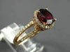 ESTATE WIDE 2.6CT DIAMOND & AAA RHODOLITE 14K ROSE GOLD FILIGREE ENGAGEMENT RING