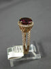 ESTATE WIDE 2.6CT DIAMOND & AAA RHODOLITE 14K ROSE GOLD FILIGREE ENGAGEMENT RING