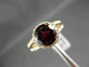 ESTATE WIDE 2.6CT DIAMOND & AAA RHODOLITE 14K ROSE GOLD FILIGREE ENGAGEMENT RING