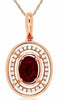 ESTATE .69CT DIAMOND & AAA RUBY 14KT ROSE GOLD 3D ROUND & OVAL FLOATING PENDANT