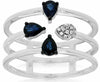 ESTATE WIDE .56CT DIAMOND & AAA SAPPHIRE 14K WHITE GOLD PEAR SHAPE FLOWER RING