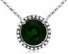 ESTATE 2.14CT DIAMOND & AAA RUSSALITE 14K WHITE GOLD CLASSIC ROUND HALO NECKLACE