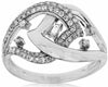ESTATE .38CT DIAMOND 14KT WHITE GOLD 3D CLASSIC ROUND & BAGUETTE LOVE KNOT RING