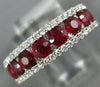WIDE 1.67CT DIAMOND & AAA RUBY 18KT WHITE GOLD 3D SEMI ETERNITY ANNIVERSARY RING