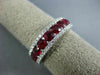WIDE 1.67CT DIAMOND & AAA RUBY 18KT WHITE GOLD 3D SEMI ETERNITY ANNIVERSARY RING