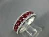 WIDE 1.67CT DIAMOND & AAA RUBY 18KT WHITE GOLD 3D SEMI ETERNITY ANNIVERSARY RING