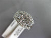 1.0CT ROUND & BAGUETTE DIAMOND 14K WHITE GOLD 3D FLOWER CLUSTER ENGAGEMENT RING