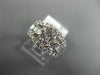 1.0CT ROUND & BAGUETTE DIAMOND 14K WHITE GOLD 3D FLOWER CLUSTER ENGAGEMENT RING