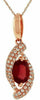 1.28CT DIAMOND & AAA RUBY 14KT ROSE GOLD 3D ROUND & OVAL INFINITY LOVE PENDANT