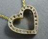 ESTATE .30CT DIAMOND 14KT TWO TONE GOLD 3D OPEN HEART FILIGREE MILGRAIN PENDANT