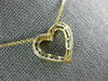 ESTATE .30CT DIAMOND 14KT TWO TONE GOLD 3D OPEN HEART FILIGREE MILGRAIN PENDANT